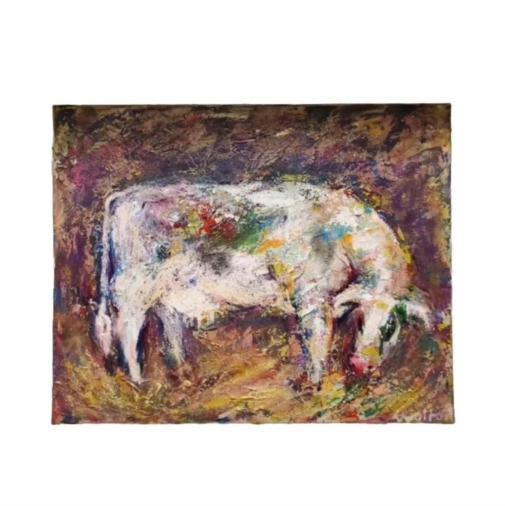 Abstract Cow Painting - Multicolor